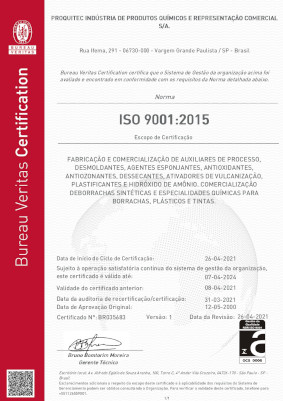 Certificación Proquitec ISO 9001